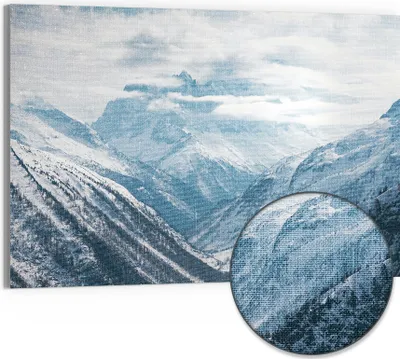 Produktbild von DEQORI Hybrid Leinwand Bild 90x60 cm 'Alpenmajestät' Wandbild Glas flach modern