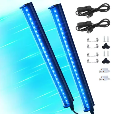 Produktbild von Heimsolarium - UV Körperlampe 2 x 8 W - 395 nm UVA - 85–265 V - Hautbräuner - Set mit 2 Lampen