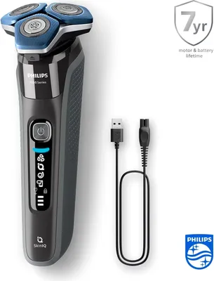 Produktbild von Philips SHAVER Series 7000 S7887/35 Elektrischer Nass- und Trockenrasierer, Rotationstrasierer, Chrom, SteelPrecision blades, LED, GroomTribe; Connects via Bluetooth, Ladend, Leistung