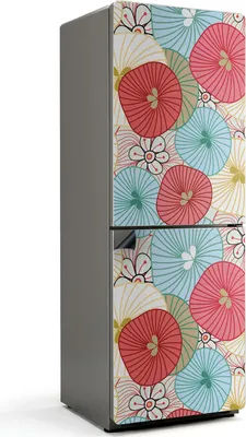 Produktbild von Blumenmuster in Farben – Magnetische Kühlschrank Abdeckung – Dekorfolie magnetisch Küche – Kühlschrank Magnet Deko – selbstklebende Magnettafel – Magnetfolie für Kühlschranktür – 70x190 cm