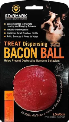 Immagine prodotto di Giocattolo in gomma Chew Ball Bacon, palla Starmark, 8 cm, rossa