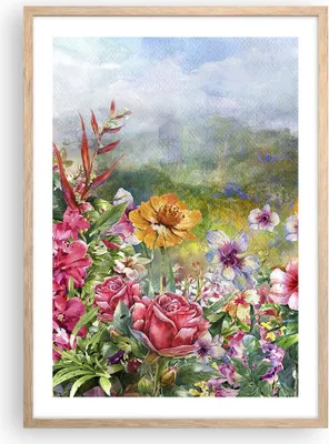 Produktbild von Gerahmtes Poster - Rahmen in heller Eiche - blume sommer natur - 50x70 cm - Wand Bild - Wanddeko - Wandbilder - Wandposter - Bilderrahmen - Bilder - Kunstdruck - Wandbild - P2NPA50x70-3843