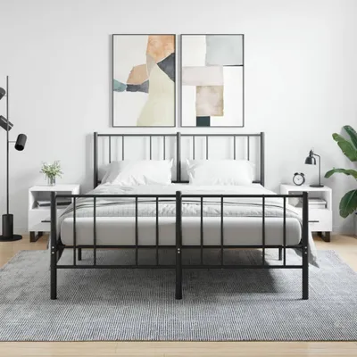 Immagine prodotto di vidaXL Comodini, set da 2 pezzi, bianco, 40x35x47,5 cm, materiale a base di legno