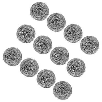 Produktbild von D.RECT - 12 Stück XXL Edelstahl Scheuerspirale Stahlschwamm Topfreiniger Küchenreiniger