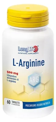 Productafbeelding van LONGLIFE L-Arginine, 60 filmomhulde tabletten, elk met 900 mg