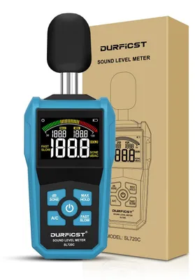 Schallpegelmesser Dezibelmesser 30–130 dB mit LCD-Farbdisplay