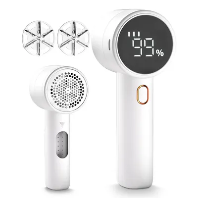 Produktbild von LED Fusselentferner, elektrischer Fusselrasierer für Kleidung, 3 Geschwindigkeiten, 6 Klingen,entfernt Fusseln von Kleidung, Möbeln, Pullovern, Sofas