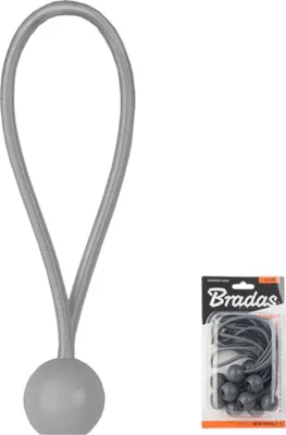 Produktbild von 10 Stk. Spanngummi Set mit Kugel 10x20cm grau Bradas 5389