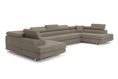 Produktbild von Ecksofa mit Schlaffunktion und Bettkasten PASTI XXL U-Form, Couch, Eckcouch für Ihr Wohnzimmer, Olivgrün