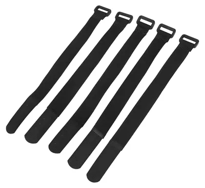 Productafbeelding van Set van 5 Herbruikbare Klittenband Kabelbinders met Gesp - 25 cm