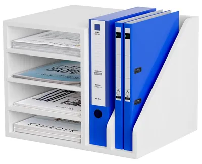 Image de Omgoods - Organisateur de bureau en bois avec 6 compartiments, format A4