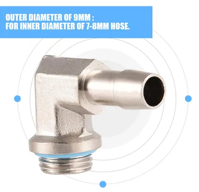 Image de 2 adaptateurs coudés à 90° G1/4'' pour tuyau, destinés aux systèmes de refroidissement par eau pour ordinateurs (9 mm)