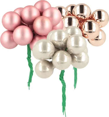 Produktbild von Mini Christbaumkugeln Deko-Spiegelbeeren Glas, 140 Stück