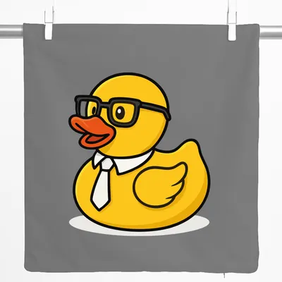 Produktbild von Huuraa Kissenbezug Quietscheente Büro Comic Gummiente 40x40cm Steel Grey Baumwolle Dekokissenbezug Geschenkidee