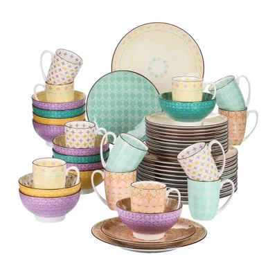 Produktbild von Geschirrset, Porzellan, Elegantes Design, 48-Teile