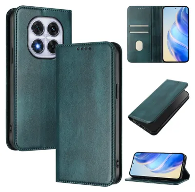Image de Etui pour Redmi Note 14 Pro 4G, étui en cuir vintage avec protection RFID, fentes pour cartes, support Vert