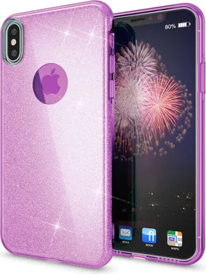 Zdjęcie produktu dla Etui NALIA do iPhone XS Max, Etui na telefon komórkowy Glitter Ultra Slim Silicone Case Cover Purple