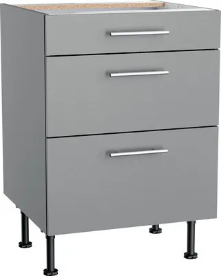 Produktbild von Optifit Schubladenunterschrank Mats825 BxTxH 60 x 58,4 x 87 cm basaltgrau matt zerlegt KFMA U636-8E+