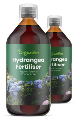 Obrázok produktu pre Hortenzie, tekuté hnojivo 2x1 L – vzorec NPK 2-1-8 – pre kvitnúce rastliny – pre zdravé listy a bohaté kvitnutie – podporuje rast koreňov a vitalitu – organické hnojivo