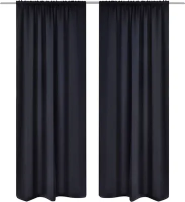 Image de Rideaux occultants avec passants 135 x 245 cm noir blackout