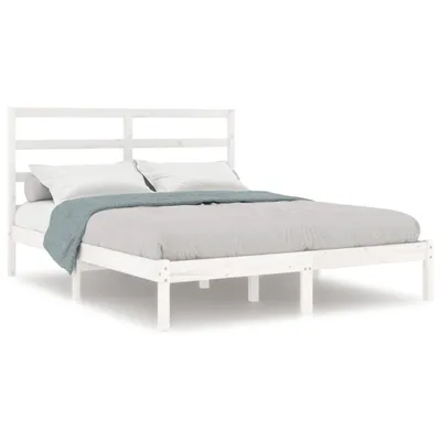 Produktbild von vidaXL Massivholzbett ohne Matratze Weiß 160x200 Kiefernholz