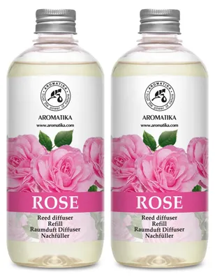 Productafbeelding van Elzusha - Navulling Geurstokjes Roos 2 x 500 ml - Aromatherapie Kamerparfum voor Thuis & Kantoor
