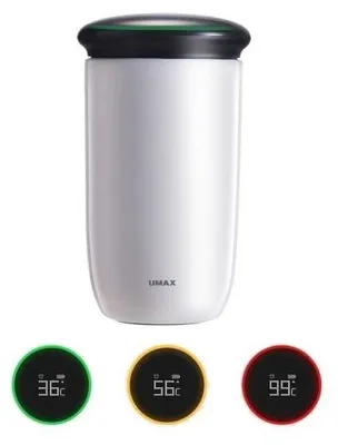 Obrázok produktu pre UMAX Smart Bottle Cooling Cup C2 White/ upozornenie na pitie/ objem 220 ml/ 30 dní prevádzky/ USB/ oceľ