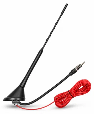 Zdjęcie produktu dla Audioproject A284 – antena samochodowa do radia samochodowego, 28 cm, z podstawką, AM/FM/FM, 16 V, wzmacniacz, kabel zasilający 5 m, krótka antena dachowa, uniwersalna