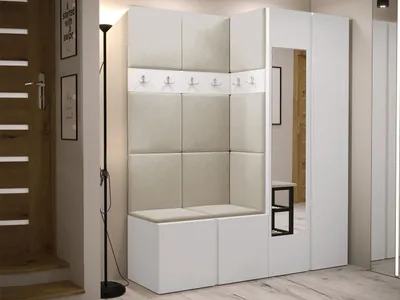 Obrázok produktu pre Stena do predsiene s čalúnenými panelmi 42x42 SELAND 10 - biela / béžová