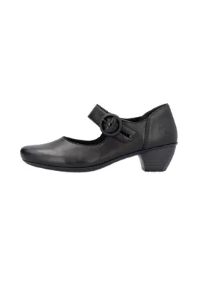Produktbild von Rieker Damen Riemchenpumps mit edler Schnalle und Klettverschluss 41756, Größe:38 EU, Farbe:Schwarz