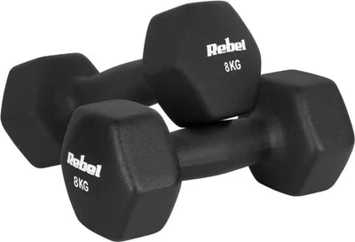Produktbild von Rebel Active Kurzhantel-Set 2x8 kg Gusseisen Neopren schwarz