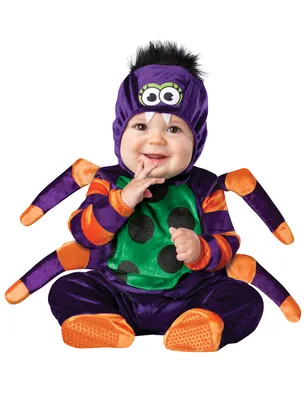 Produktbild von Niedliches Spinnen-Babykostüm lila-grün-orange