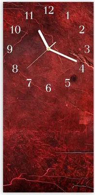 Produktbild von Wanduhr aus Glas mit Motiv Rote Struktur- 30 x 60 cm - inkl. Aufhängesystem