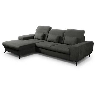 Produktbild von Ecksofa "LUMEN" mit Schlaffunktion und Bettkasten, verstellbare Kopfstützen