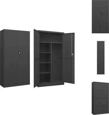 Zdjęcie produktu dla vidaXL Szafka na dokumenty antracyt 90x40x180 cm stal - Szafki na dokumenty