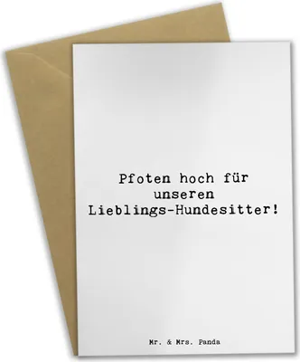 Produktbild von Mr. & Mrs. Panda Klappkarte Spruch Lieblings-Hundesitter - Weiß - Geschenk, Glückwunschkarte, osterkarte, Hunde Betreuung, weihnachtskarten, Grußkarte, einladungskarten