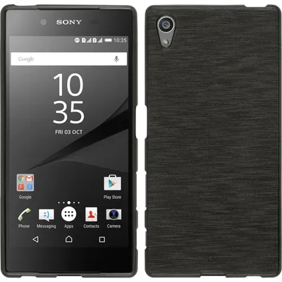 Produktbild von PhoneNatic Case kompatibel mit Sony Xperia Z5 - silber Silikon Hülle brushed + 2 Schutzfolien