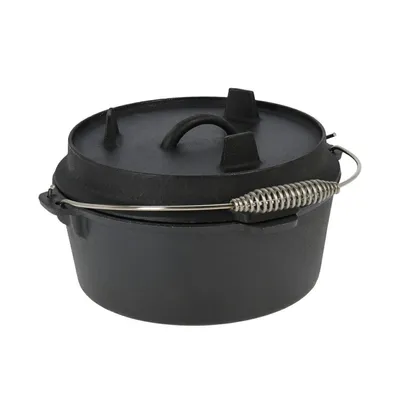 Image de Bouilloire Vaggan avec couvercle, en fonte, 25 x 15 cm, 3,35 l, noire