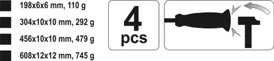 Zdjęcie produktu dla Yato YT-4730, Stal, 4 szt.