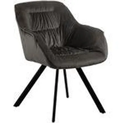 Produktbild von Moderne Esszimmerstühle - schicke Esstischstühle in Velvetoptik gepolsterte Stühle für Wohn- und Esszimmer , Farbe:Dunkelgrau;Menge:1 St.
