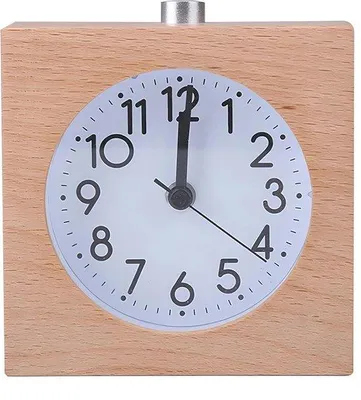 Image de Réveil analogique en bois avec veilleuse et mode chambre à coucher