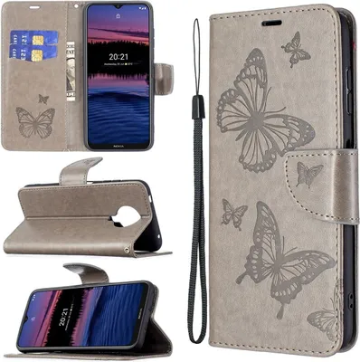 Produktbild von König Design Hülle kompatibel mit Nokia G10 / G20 Kunstleder Handyhülle - Handy Case Grau