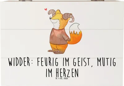 Produktbild von Mr. & Mrs. Panda Schatulle Widder Astologie 22 x 15 cm - Weiß - Geschenk, Box, Astrologie, Holztruhe, Tierkreiszeichen, Sternzeichen, Geschenkbox, Schatzkiste