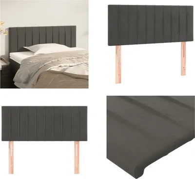Produktbild von vidaXL Kopfteil Dunkelgrau 90x5x78/88 cm Samt - Kopfteil - Kopfteile - Bett-Kopfteil - Bettkopfteil