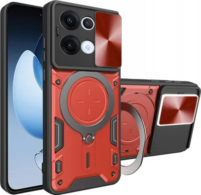 Produktbild von Hybrid Armor Hülle für Oppo Reno13 - Rote Panzerhülle mit Kameraschutz KP37003