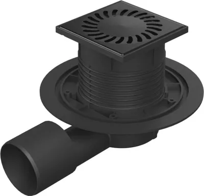 Produktbild von Chud?j Bodenablaufseite schwarz D50/75 NEPTUN, Edelstahlgitter SUN schwarz 388 A X C