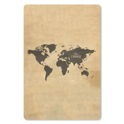 Produktbild von MuchoWow® Mauspad Mousepad Weltkarte - Retro - Zitate 18x27 cm - Mousepads - Maus Mat - Pad - Mausunterlage