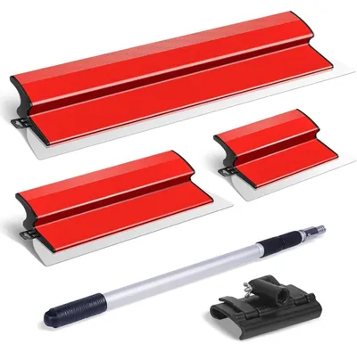 Produktbild von Flächenspachtel Set Edelstahl 10", 16", 24" mit 28"-62" Verlängerungsgriff für Trockenbau