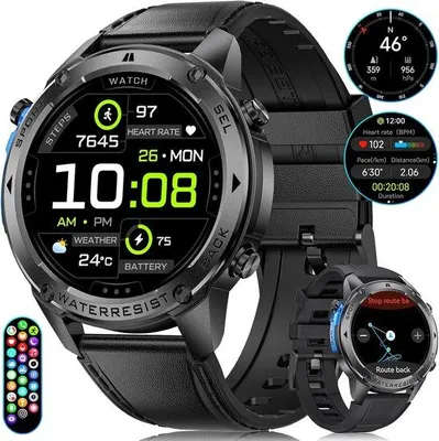 Zdjęcie produktu dla Smartwatch z GPS o jakości wojskowej, 48 mm, wodoodporność 5 ATM, 45 dni pracy na baterii, wyświetlacz AMOLED