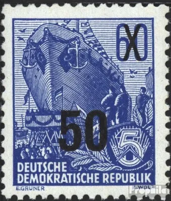 Produktbild von Briefmarken DDR 1954 Mi 441g X II, seltenes Wasserzeichen gestempelt Fünfjahresplan (III) (neuer Wertaufdruck)
